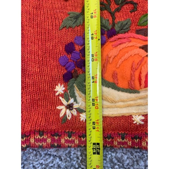 Vintage Harvest Pumpkins Zip Up Sweater Vest XL - Picture 7 of 8